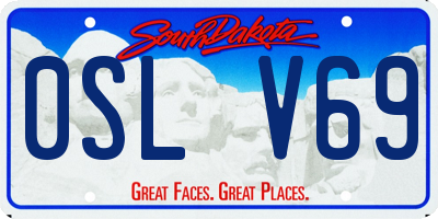 SD license plate 0SLV69
