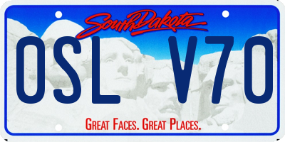 SD license plate 0SLV70