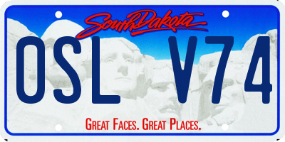 SD license plate 0SLV74
