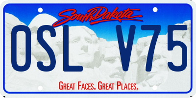 SD license plate 0SLV75