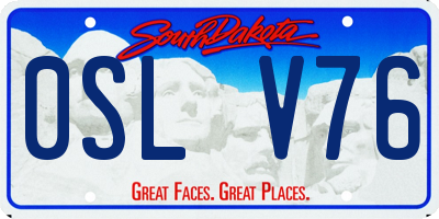 SD license plate 0SLV76