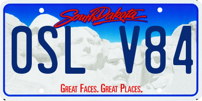 SD license plate 0SLV84