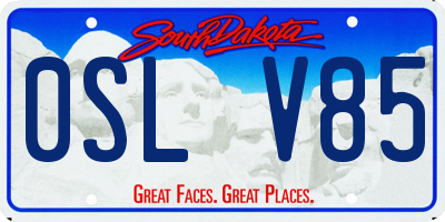 SD license plate 0SLV85