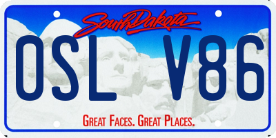 SD license plate 0SLV86