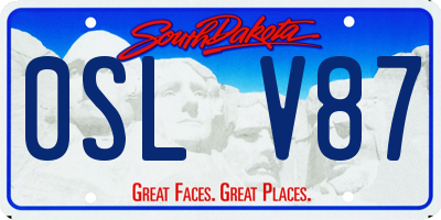 SD license plate 0SLV87