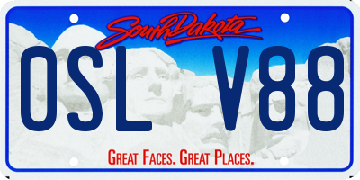SD license plate 0SLV88