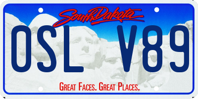 SD license plate 0SLV89