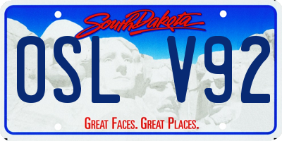 SD license plate 0SLV92