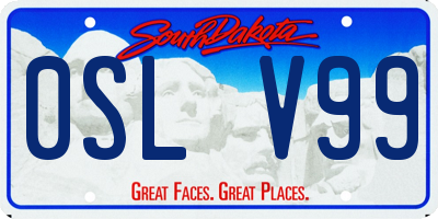 SD license plate 0SLV99