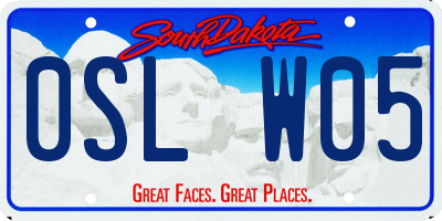 SD license plate 0SLW05