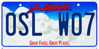 SD license plate 0SLW07