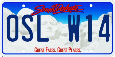 SD license plate 0SLW14