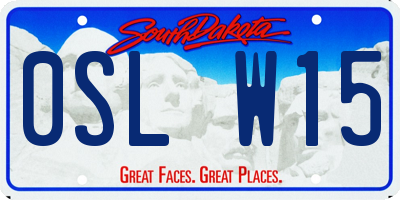 SD license plate 0SLW15