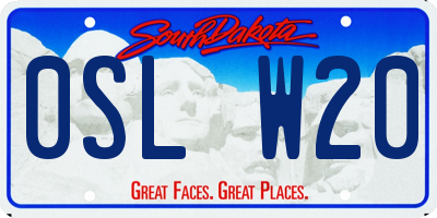 SD license plate 0SLW20