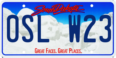SD license plate 0SLW23