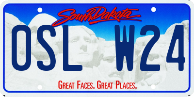 SD license plate 0SLW24