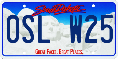 SD license plate 0SLW25
