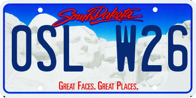 SD license plate 0SLW26