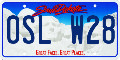 SD license plate 0SLW28