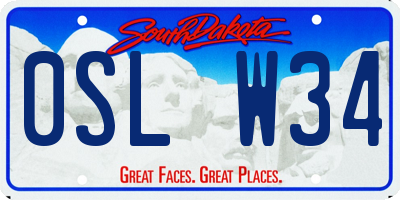 SD license plate 0SLW34