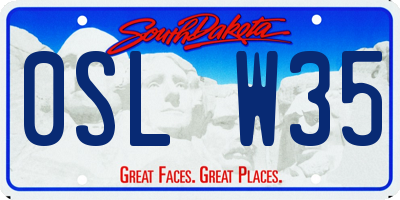 SD license plate 0SLW35