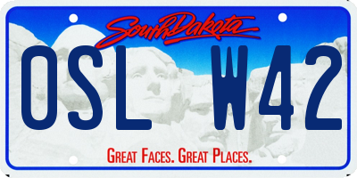 SD license plate 0SLW42