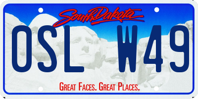 SD license plate 0SLW49