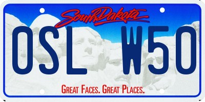 SD license plate 0SLW50