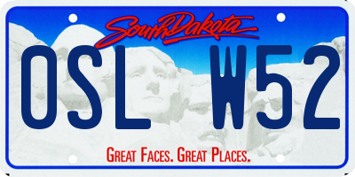 SD license plate 0SLW52