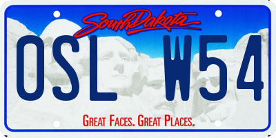 SD license plate 0SLW54