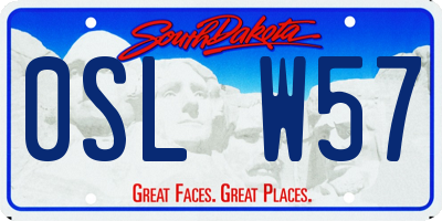 SD license plate 0SLW57