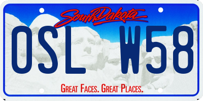 SD license plate 0SLW58