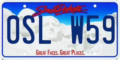 SD license plate 0SLW59