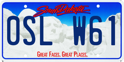 SD license plate 0SLW61