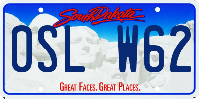 SD license plate 0SLW62