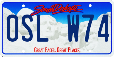 SD license plate 0SLW74