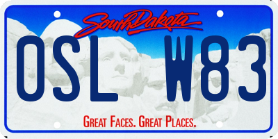 SD license plate 0SLW83