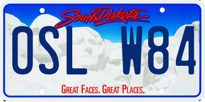 SD license plate 0SLW84