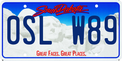 SD license plate 0SLW89
