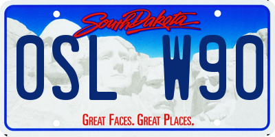 SD license plate 0SLW90