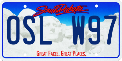 SD license plate 0SLW97