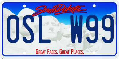 SD license plate 0SLW99