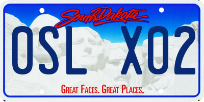 SD license plate 0SLX02