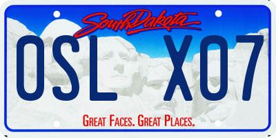 SD license plate 0SLX07