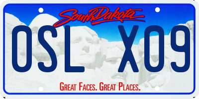 SD license plate 0SLX09