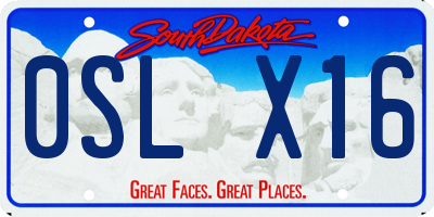 SD license plate 0SLX16