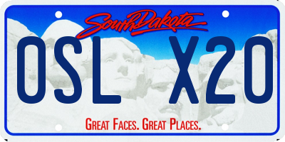 SD license plate 0SLX20