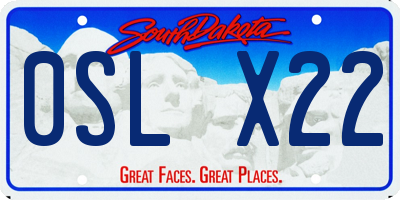 SD license plate 0SLX22
