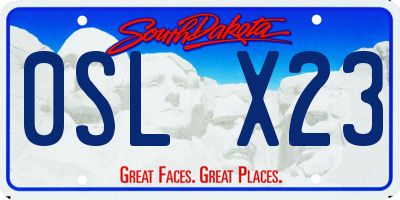 SD license plate 0SLX23