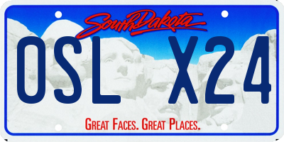 SD license plate 0SLX24